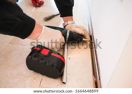 Maintenance works at the floor in apartment