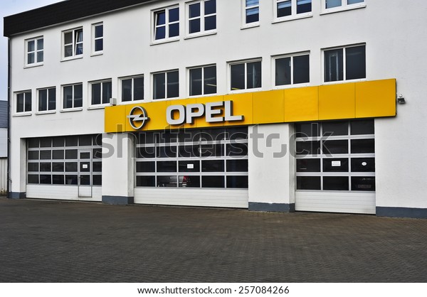 MAINZ,GERMANY-FEB\
20:OPEL  service on February 20,2015 in Mainz, Germany. Adam Opel\
AG is a German automobile manufacturer and a subsidiary of the\
American General Motors\
Company.