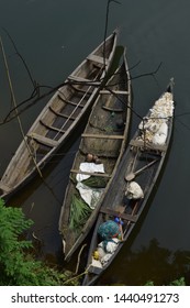 Maithra, Kerala.july,3-2019.
3wrecked Boats On The Shore Of Chaliyar.
