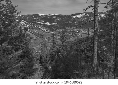 A Majestic Black And White View Of East Missoula From Hellgate Trail In Crazy Canyon!