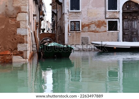 Majestic canals in Venice, and water traffic, Venice, Italy. Street view of old buildings in Venice, ITALY