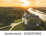 Majestic castle dance: aerial sidewaltz of le chateau de chaumont-sur-loire