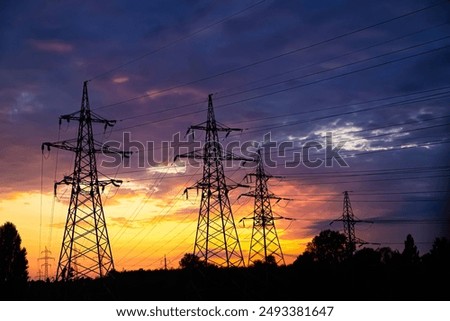 Similar – Image, Stock Photo energy field high voltage