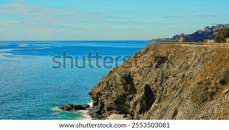 Similar – Image, Stock Photo Majestic cliffs at Playa de las Catedrales beach in Spain