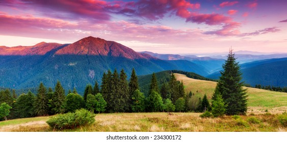 Majestic Sunset Mountains Landscape Hdr Image Stock Photo (Edit Now ...