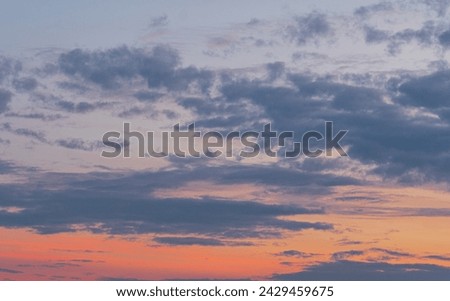Majestic sunset or sunrise landscape Amazing light of nature cloudscape sky and Clouds moving away rolling colorful dark sunset clouds Footage timelapse.Nature environment