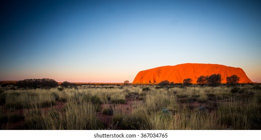 Majestic Uluru at sunset on a clear winter's evening in the Northern Territory, Australia