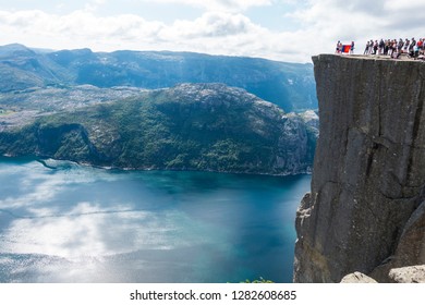 Majestic view of Preikestolen over Lysefjorden in Stavanger, Norway - Shutterstock ID 1282608685