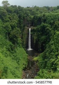 Majestic Waterfall In Samoa In Forest