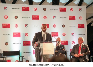 Major League Soccer Press Conference At The Mercedes-Benz Stadium On October 23rd, 2017 In Atlanta, Georgia USA Announcement Of MLS ALL-STAR Game In Atlanta 2018