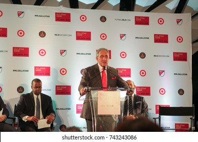 Major League Soccer Press Conference At The Mercedes-Benz Stadium On October 23rd, 2017 In Atlanta, Georgia USA Announcement Of MLS ALL-STAR Game In Atlanta 2018