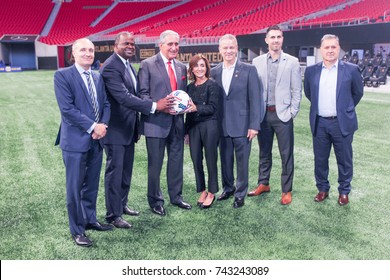 Major League Soccer Press Conference At The Mercedes-Benz Stadium On October 23rd, 2017 In Atlanta, Georgia USA Announcement Of MLS ALL-STAR Game In Atlanta 2018