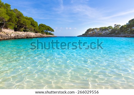 Majorca Cala Gran Beach in Cala Dor in Mallorca Santanyi at Balearic Islands of Spain