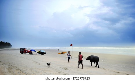 Majorda Beach Margaon Goa India August 9 2017, Beach View At Monsoon Season 