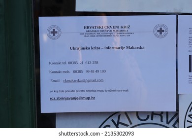 Makarska, Croatia, 14.03.2022. The Croatian Red Cross Has Launched A Fundraising Campaign For Displaced Ukrainians