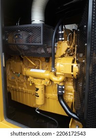 MAKASSAR, INDONESIA - October 18, 2017 : New Yellow Power Generator Machine
