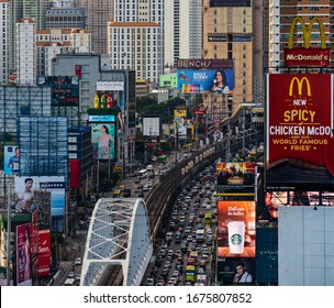 Makati, Manila, Philippines - May 2018: Traffic On EDSA