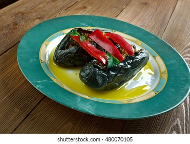 Makdous - oil cured eggplants.  Levantine cuisine 