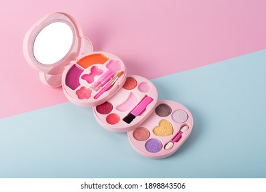 Make up for girls. Children's Decorative Cosmetics For beautiful young face. Kids cosmetics.