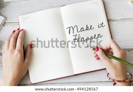 Make It Happen Diary Concept