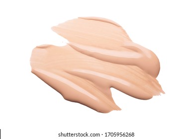 Make Up Smear Foundation Drops Smudge Texture White Isolated Background