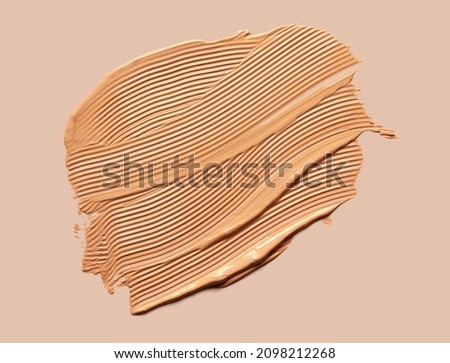 Make up smear foundation smudge texture beige isolated background