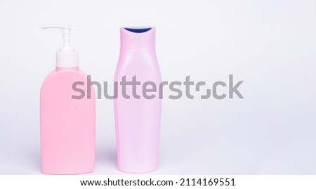 Make a statement about your product. Toiletry bottles. Shampoo and conditioner bottles