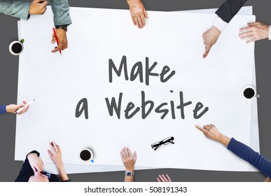 Make a Website Web Development Social Media Networking Concept