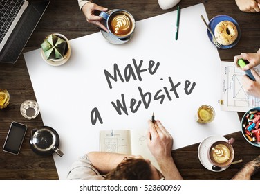 Make a Website Web Development Social Media Networking Concept