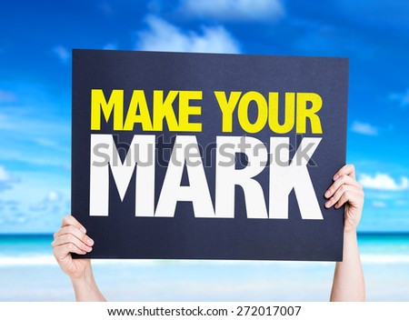Make Your Mark card with beach background