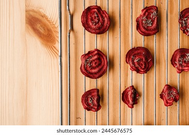Make your own beetroot chips at home on the baking tray