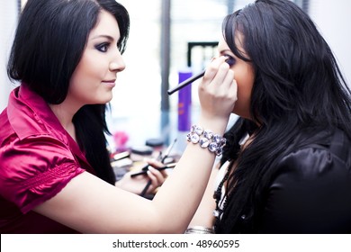 makeup artist at work