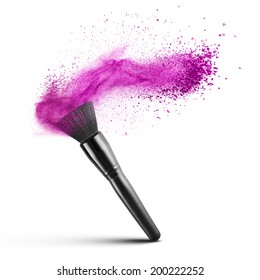 makeup brush with powder