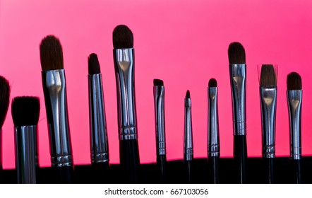 makeup brushes Eyebrows  background / paintbrush beauty accessory
