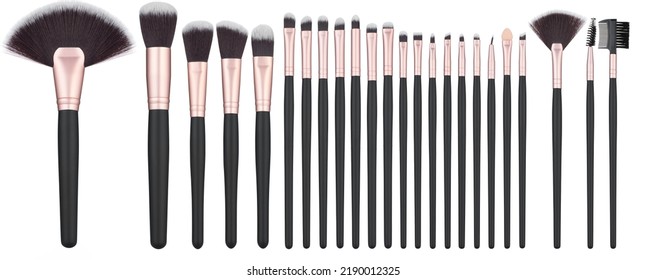 Makeup Brushes Max Set Mockup. A Complete Palette Of Makeup Brushes For All Occasions