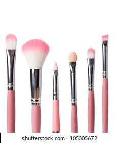 Makeup Brushes On A White Background