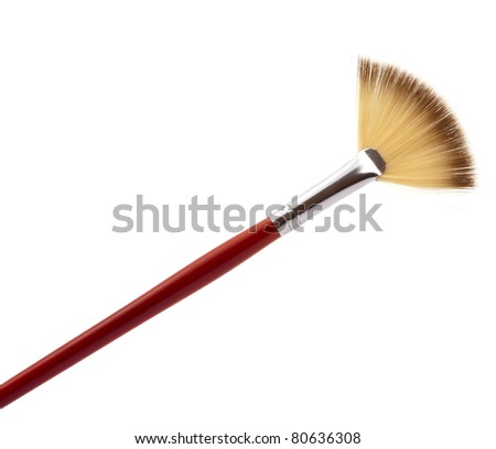 makeup brushes on a white background