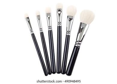 Makeup Brushes Set. Isolated. White Background.