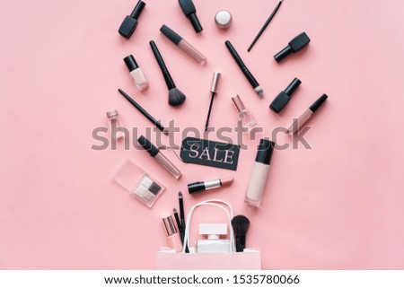 Similar – nail care top view color background