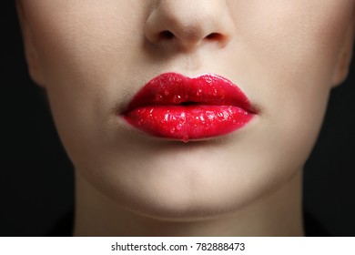 Sexy Sensual Red Lip Mouth Open Stock Photo Edit Now