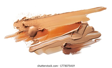 Make-up foundation bb-cream and concealer smudge powder creamy white isolated background