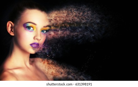 Dissolving Face Into Pieces Fashion Model Stock Photo (Edit Now) 1338833024