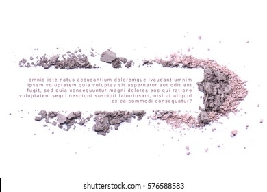 Makeup Powder Banner With Text Isolated On White Background.