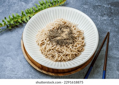 Makguksu, Korean style Buckwheat Noodles : A local specialty of Gangwon Province, Makguksu (buckwheat noodles) is made of buckwheat noodles in a kimchi soup. 