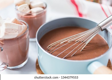 Making Amrican Hot Chocolate In Small Pot.