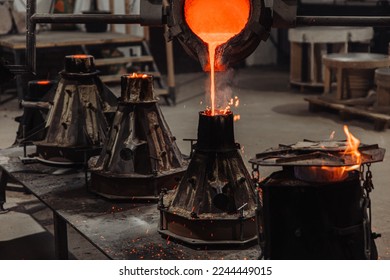 Making bells in a factory