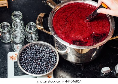 Making Blueberry Jam At Home