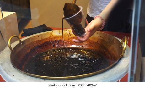 Making Of Burnt Brown Sugar Boba Tapioca Milk Tea Shop In Hong Kong