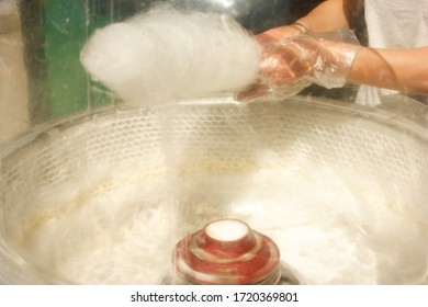 Making Candy Floss In The Market