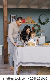 Making Christmas Ginger House With Family